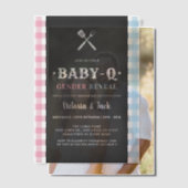 BabyQジェンダーがジンガムBBQブラックを明らかにする ベラム紙招待状 (オフセット (カップル))