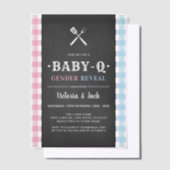 BabyQジェンダーがジンガムBBQブラックを明らかにする ベラム紙招待状 (オフセット)