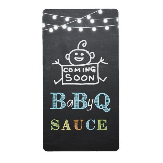 babyqソース/ bbq baby showerステッカー ラベル (正面)