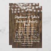 BabyQバックヤードBBQバッシュウッドベビー素朴シャワー 招待状 (正面/裏面)