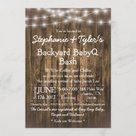 BabyQバックヤードBBQバッシュウッドベビー素朴シャワー 招待状