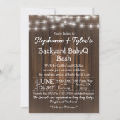 BabyQ裏庭のBashが木のベビーシ素朴ャワーを点灯 招待状 (正面)