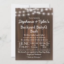 BabyQ裏庭のBashが木のベビーシ素朴ャワーを点灯 招待状