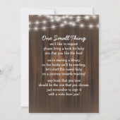 BabyQ裏庭のBashが木のベビーシ素朴ャワーを点灯 招待状 (裏面)