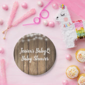 BabyQ BBQウッド素朴バーンドライツシャワープレート ペーパープレート (パーティー)