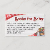 BabyQ BBQブックリクエスト素朴Baby Shower エンクロージャーカード (正面)