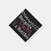 Babyq BBQベビーガールシャワーピンクブラッククックアウト スタンダードカクテルナプキン (角)