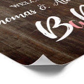 BabyQ BBQベビーシャワーウェルカムサインウッド ポスター (角)