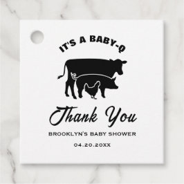 BabyQ BBQベビーシャワーカウピッグチキン白黒 フェイバータグ