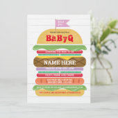 BaByQ BBQベビーシャワーガールカップルズシャワー招待状 招待状 (スタンド正面)