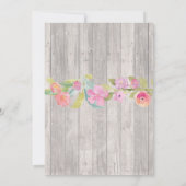 BaByQ BBQベビーシャワージャーピンクフローラウッド招待状 招待状 (裏面)