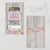 BaByQ BBQベビーシャワージャーブピンクおむつラッフル エンクロージャーカード (正面/裏面)