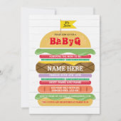 BaByQ BBQベビーシャワーツインズカップルのシャワー招待状 招待状 (正面)