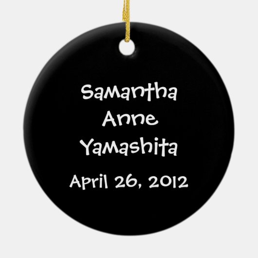 Babysの初めてのクリスマスのカスタムな写真のおもしろいのクリスマスライト セラミックオーナメント (裏面)