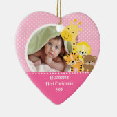 Babysの初めてのクリスマスの写真のオーナメントのキリン セラミックオーナメント (右)