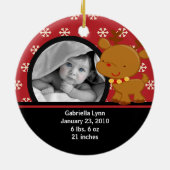 Babysの初めてのクリスマスの写真のオーナメントのトナカイ セラミックオーナメント (裏面)