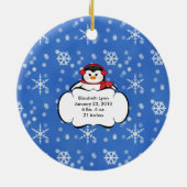 Babysの初めてのクリスマスの写真のオーナメントのペンギン セラミックオーナメント (裏面)