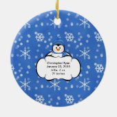 Babysの初めてのクリスマスの写真のオーナメントのペンギン セラミックオーナメント (裏面)