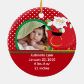 Babysの初めてのクリスマスの写真のオーナメントサンタ セラミックオーナメント (裏面)