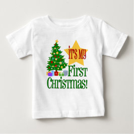 Babysの初めてのクリスマスのTシャツ ベビーTシャツ