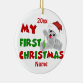 Babysの初めてのクリスマスはパーソナライズに耐えます セラミックオーナメント (右)