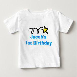 Babysの名前とパーソナライズな第1誕生日のワイシャツ  ベビーTシャツ