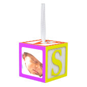 Babysの最初写真の立方体のオーナメント キューブオーナメント (裏面アングル)