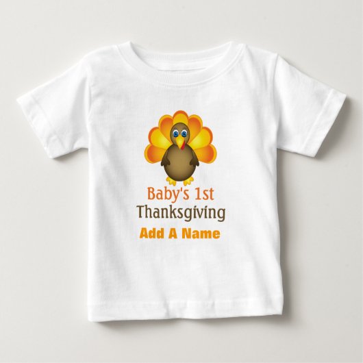 Babysの第1感謝祭のトルコのパーソナライズなティー ベビーTシャツ (正面)