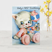 Babysファースト誕生日グリーティングカード カード (黄色い花)