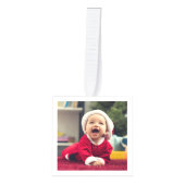 Babys初めてのクリスマスかわいい写真誕生の統計 キューブオーナメント (正面)