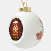 Babys初めてのクリスマスとテディと輝く星 セラミックボールオーナメント (右)