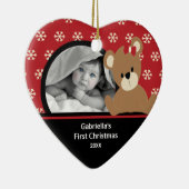 Babys初めてのクリスマスフォトオーナメントテディベア セラミックオーナメント (右)