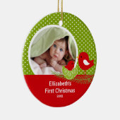 Babys初めてのクリスマスフォトオーナメントベビーバード セラミックオーナメント (右)