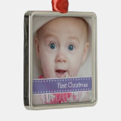 Babys初めてのクリスマスフォトカスタムオーナメント メタルオーナメント (右)