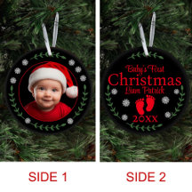 Babys初めてのクリスマスフォトスノーフレーク&ローレル