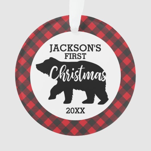 Babys初めてのクリスマスフォトセラミックオーナメント オーナメント (正面)