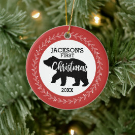 Babys初めてのクリスマスフォトセラミックオーナメント セラミックオーナメント