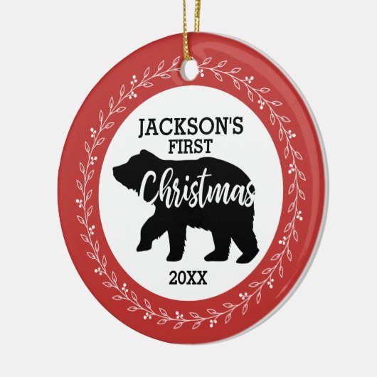 Babys初めてのクリスマスフォトセラミックオーナメント セラミックオーナメント (左)
