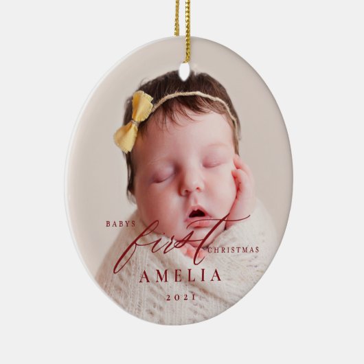 Babys初めてのクリスマスベビー統計セラミックオーナメント セラミックオーナメント (右)