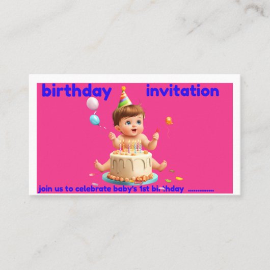 baby's 1st birthday invitation car 名刺 (正面)