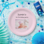 Baby's 1st birthday monogrammed Paper Plates ペーパープレート (パーティー)
