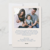 Baby's 1st Christmas Blue & Red Ornament 2 Photo シーズンカード (裏面)