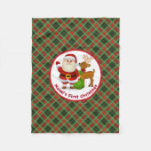 Baby's 1st Christmas Personalize Name Santa Claus フリースブランケット (正面)