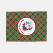 Baby's 1st Christmas Personalize Name Santa Claus フリースブランケット (正面(横))