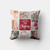 Baby's 1st Christmas Photo Collage Keepsake クッション (正面)