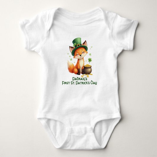 Baby's 1st St. Patrick's Day, Foxy & Fortunate ベビーボディスーツ (正面)