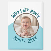 Baby's 6th Month Custom Photo Add Name and Year  マグネット (正面)