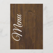 Babys Breathのテー素朴ブル結婚メニュー メニュー (裏面)