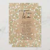 Babys Breathのテー結婚ブル番号表10 招待状 (正面/裏面)