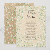 Babys Breathのテー結婚ブル番号表10 招待状 (正面/裏面)